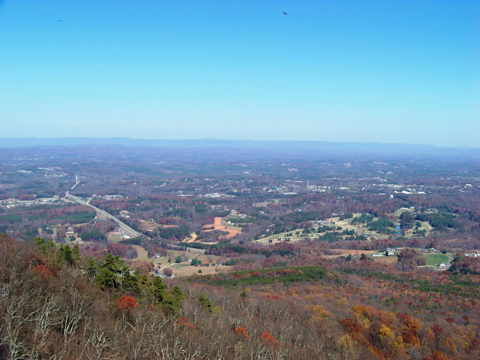 View across Surry County toward Pilot Mountain