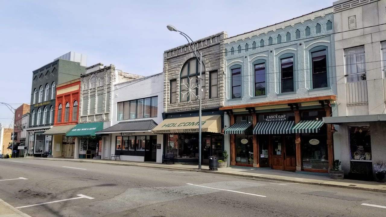 Historic North Main Street buildings in downtown Mount Airy